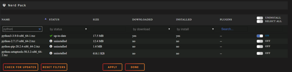 Nerd Pack Python 3 Installation